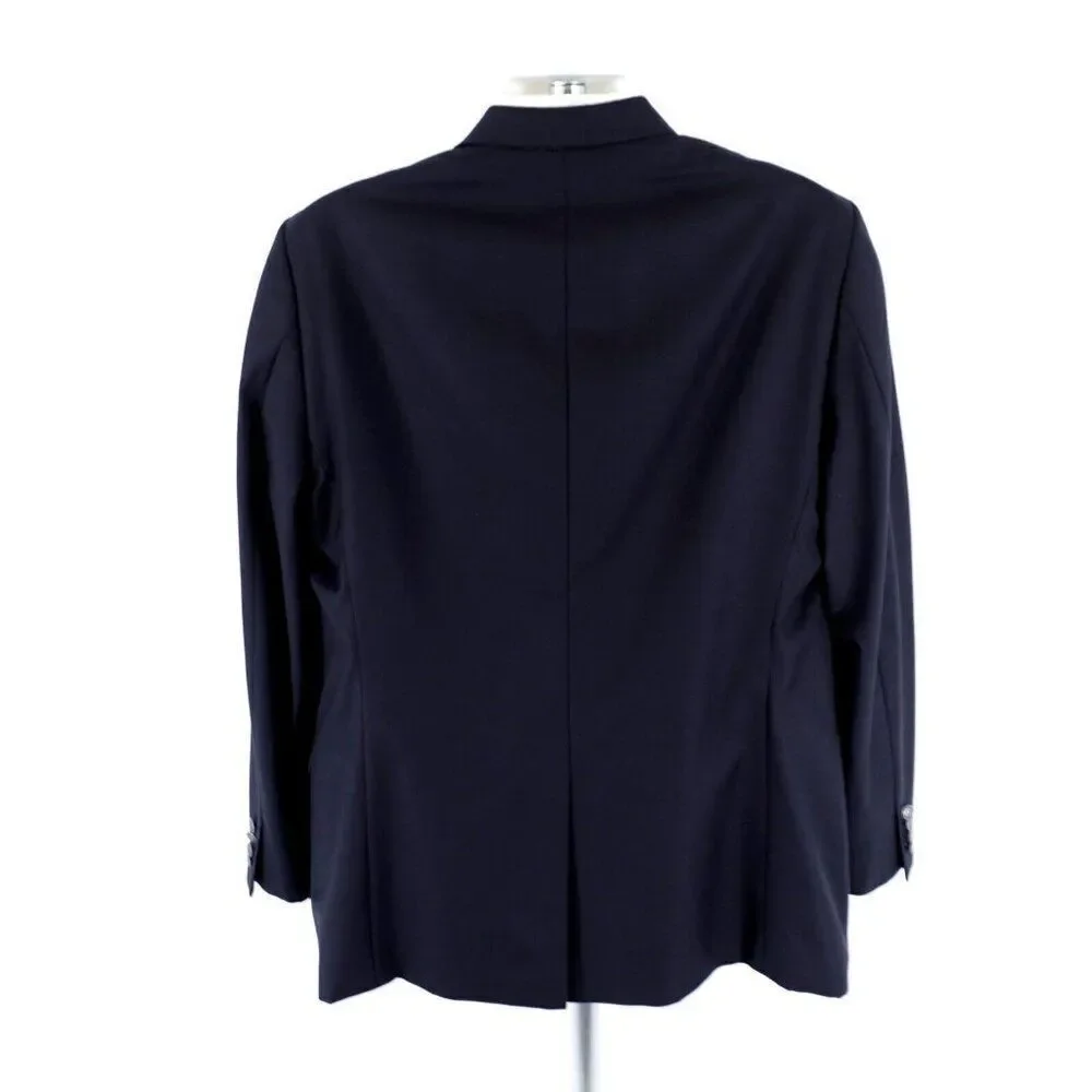Hart Schaffner Marx Blue Thick Wool 2 Silver Button Blazer 44L‎ / Slim 46L